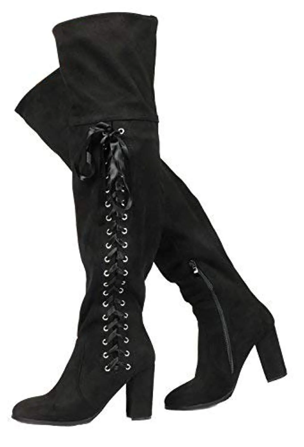 Over The Knee Block Heel Boots