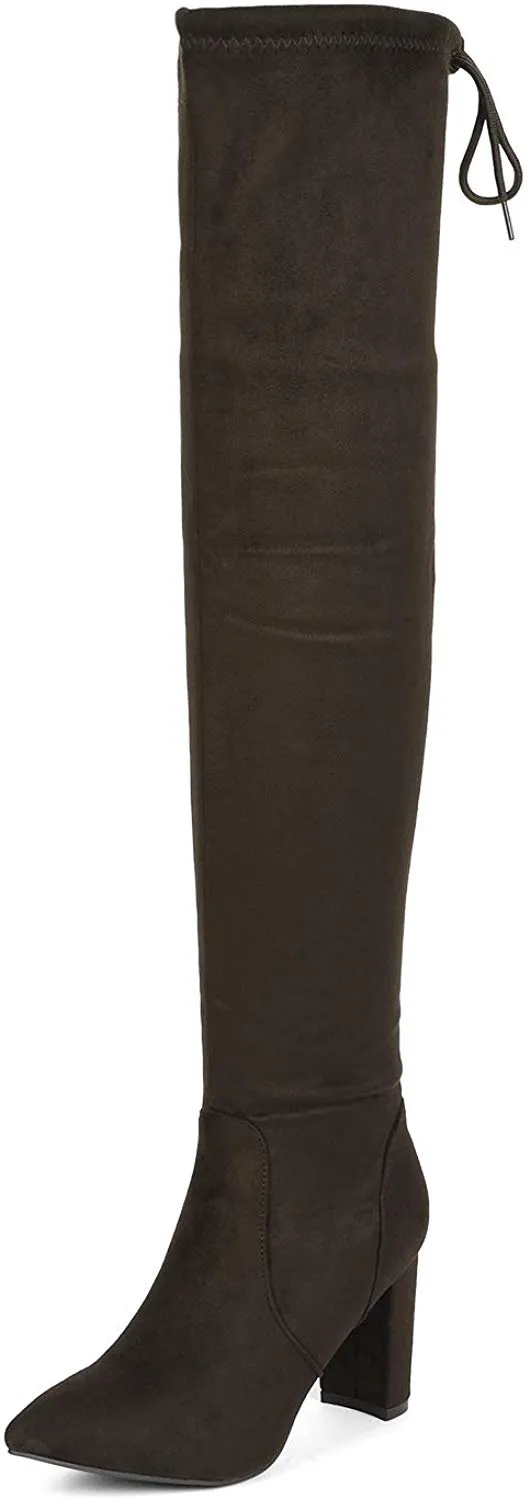 Over The Knee Block Heel Boots