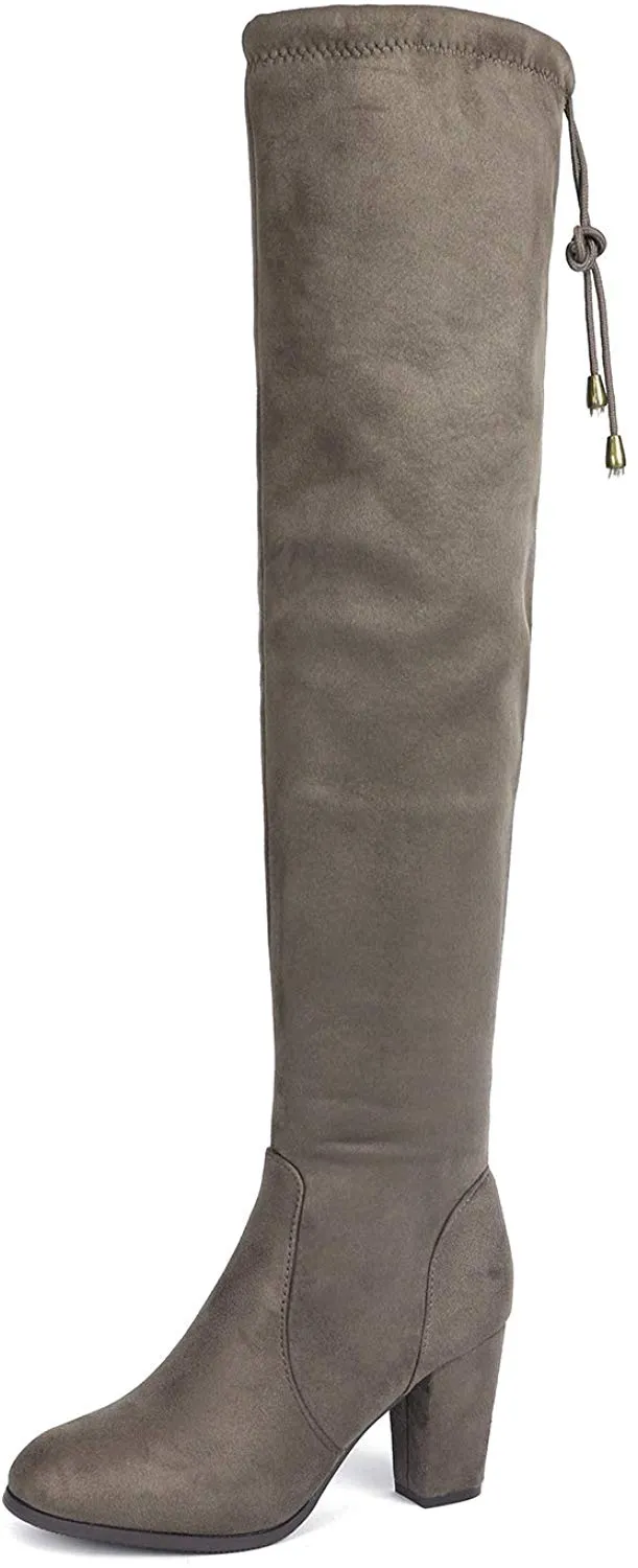 Over The Knee Block Heel Boots