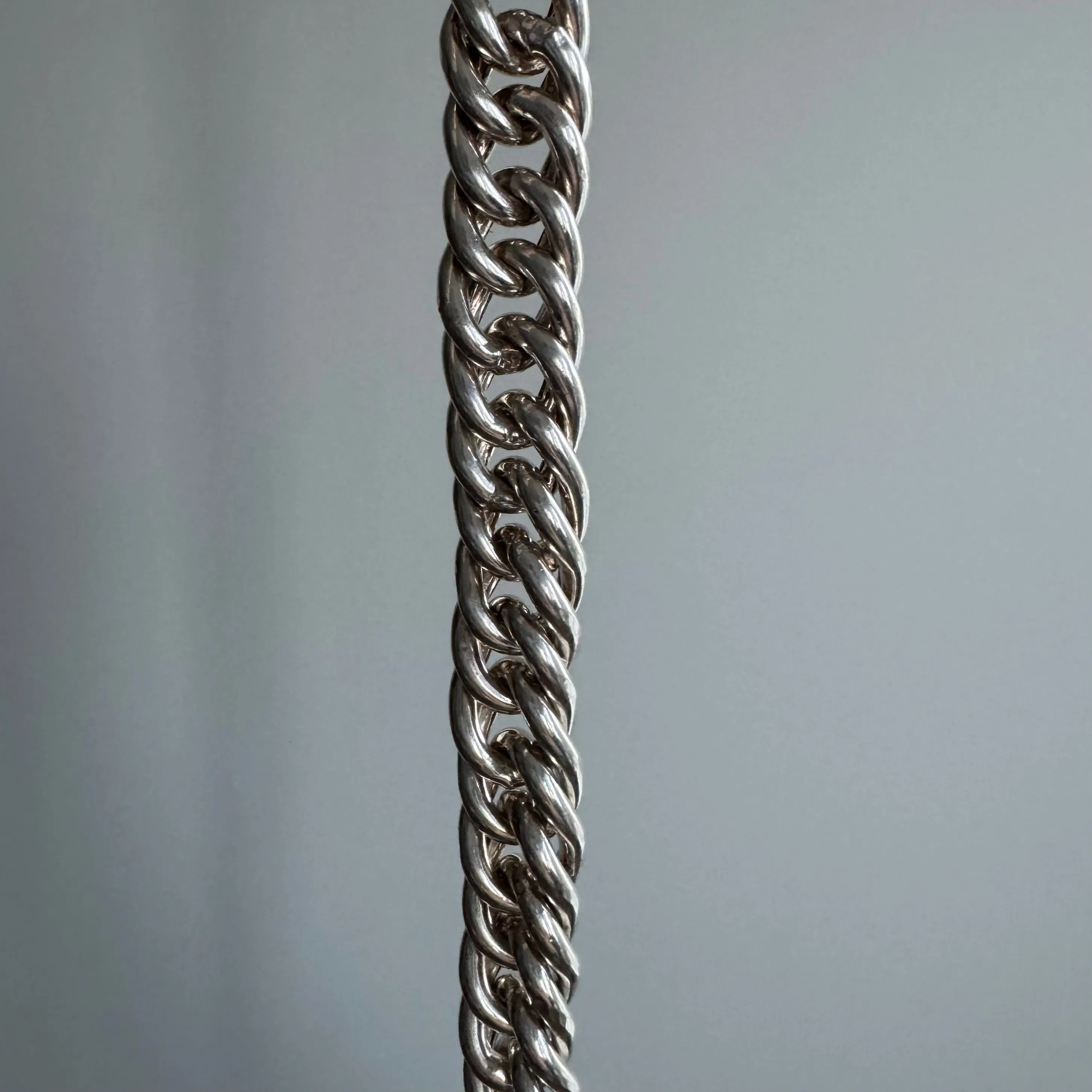 P R E - L O V E D // chunkiest curb / sterling silver wide curb chain necklace / 17.75", 80g