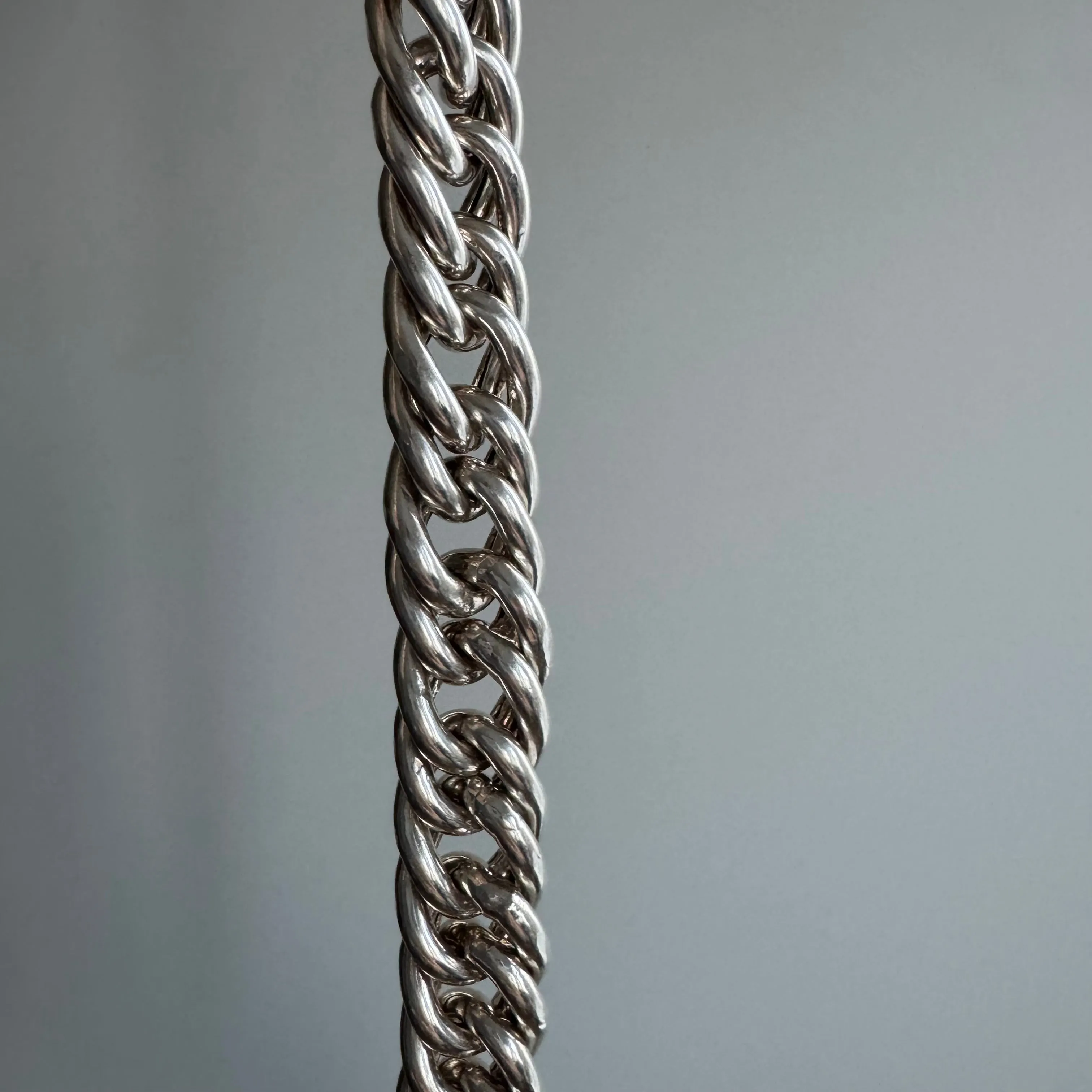 P R E - L O V E D // chunkiest curb / sterling silver wide curb chain necklace / 17.75", 80g