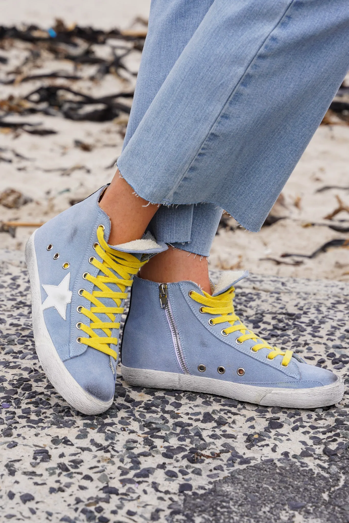 Pale Blue High Tops