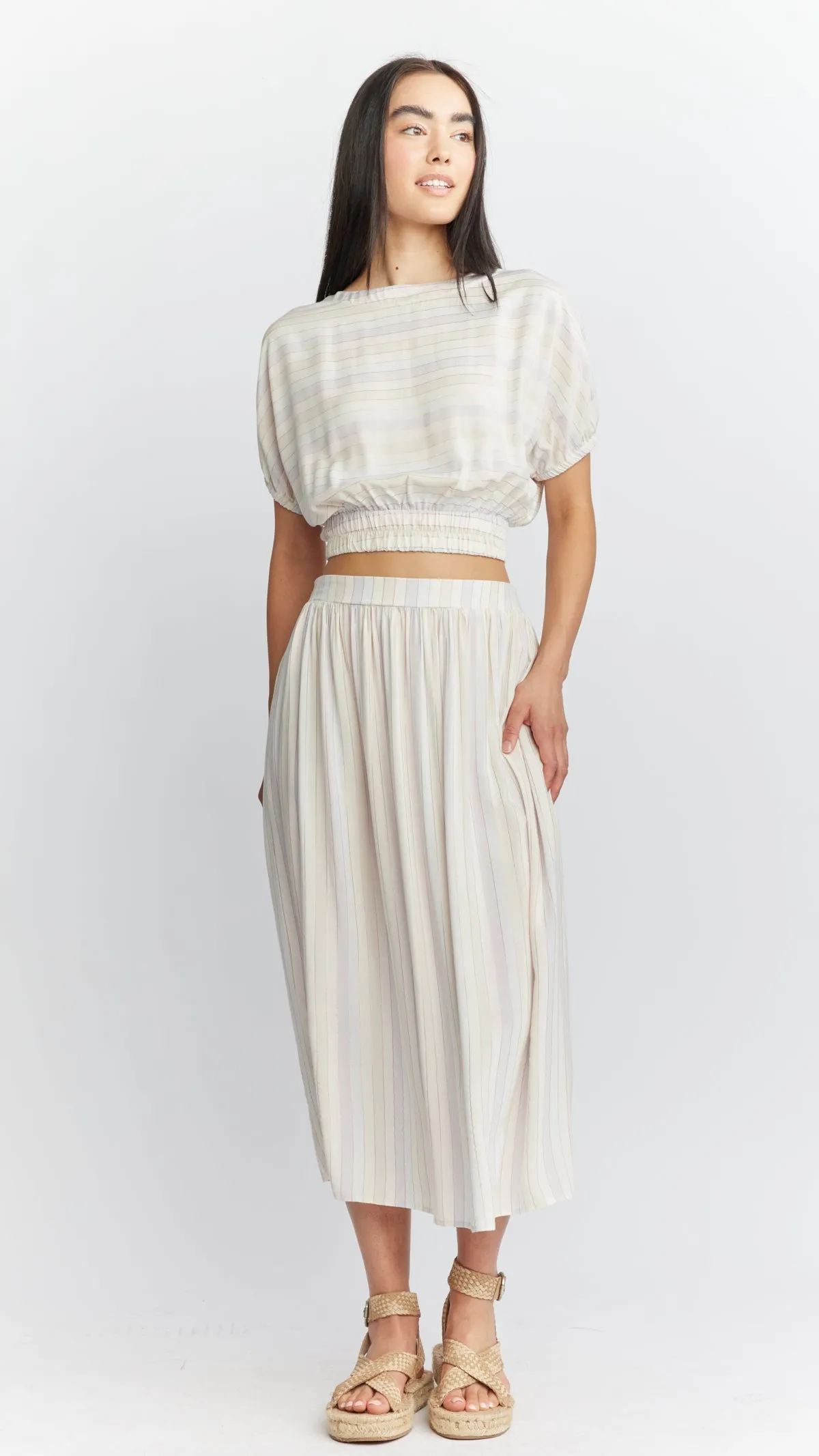 Pastel rainbow stripe skirt