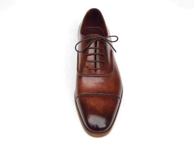Paul Parkman Men's Captoe Brown Hand Painted Oxfords