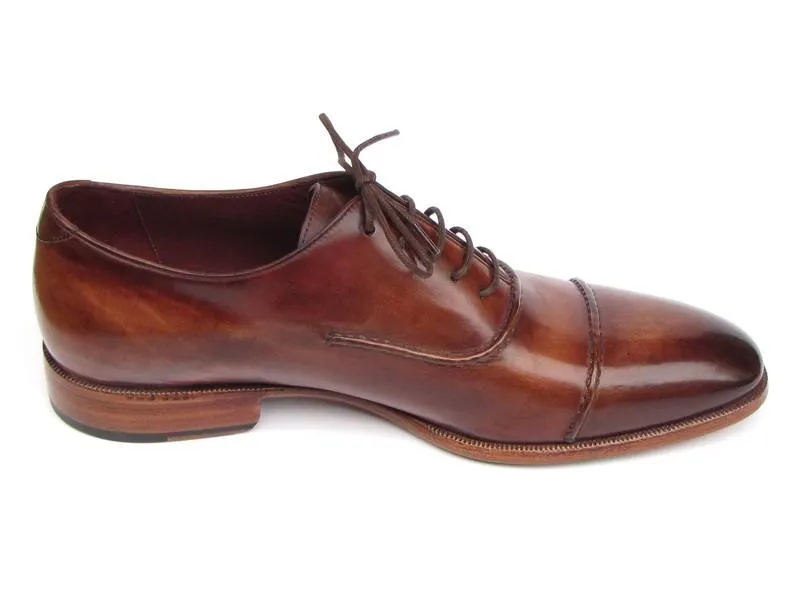Paul Parkman Men's Captoe Brown Hand Painted Oxfords
