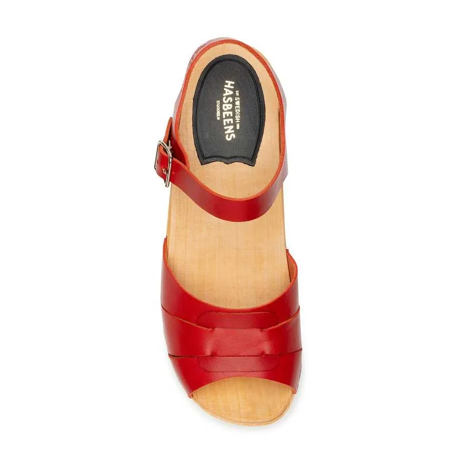 Peep Toe Low Clog (Red)