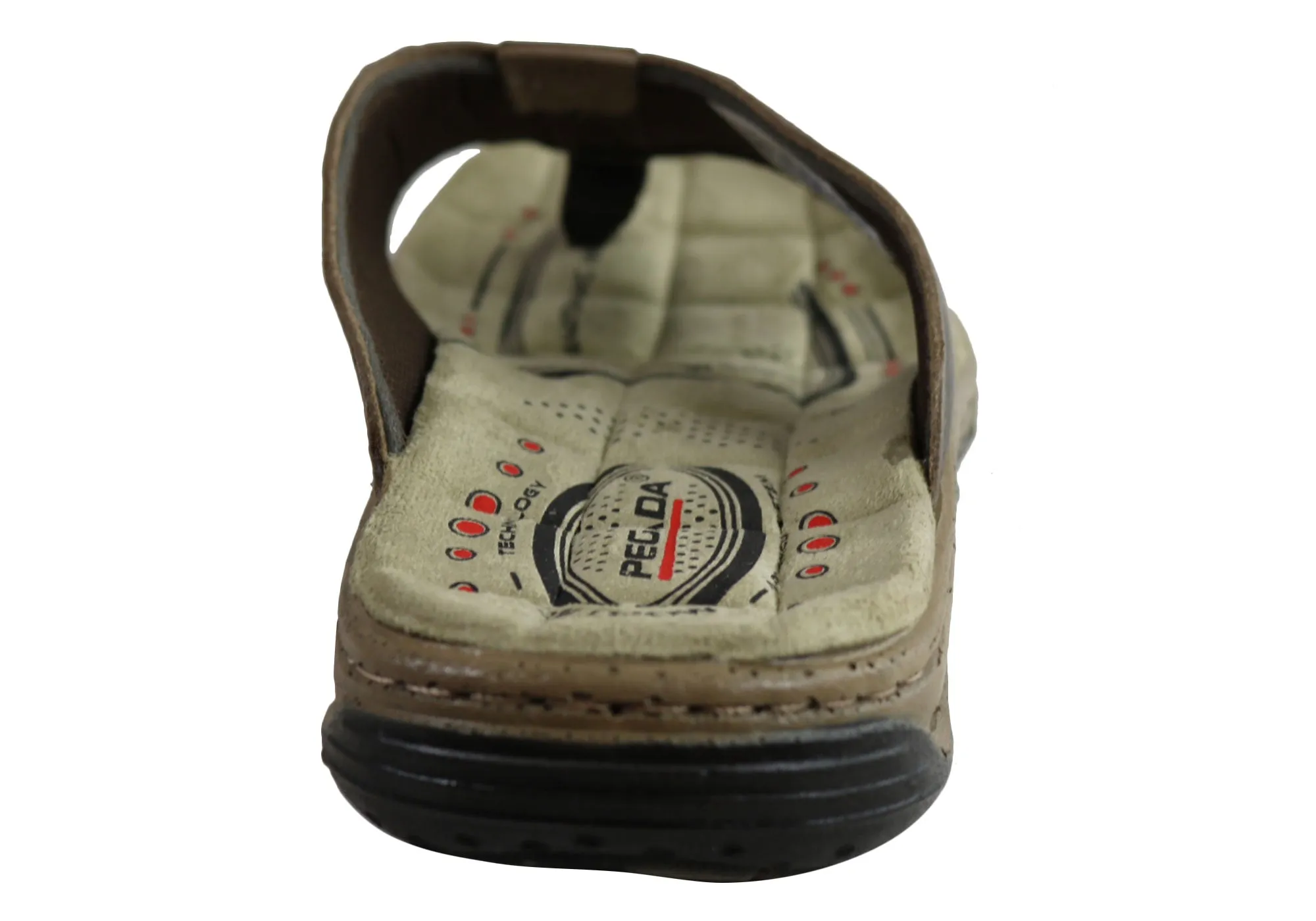 Pegada Phillip Mens Leather Cushioned Thongs Sandals Made In Brazil
