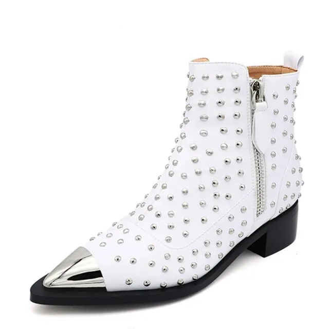 Perona Women's Pointed Toe Metal Boots