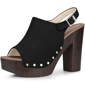 Perphy Slingback Platform Chunky High Heel Sandals