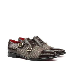 Peter Double Monk Croco Shoes