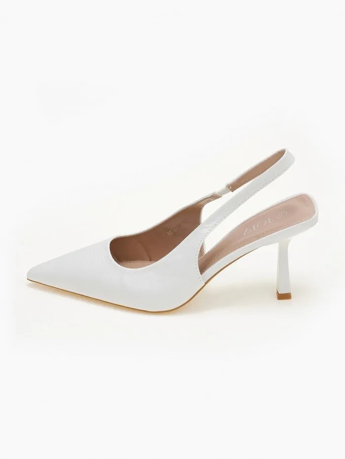 Phillipa White Slingback Stiletto Heeled Shoes