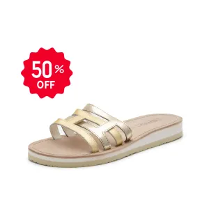 PIA Mayrich Gold strappy slides