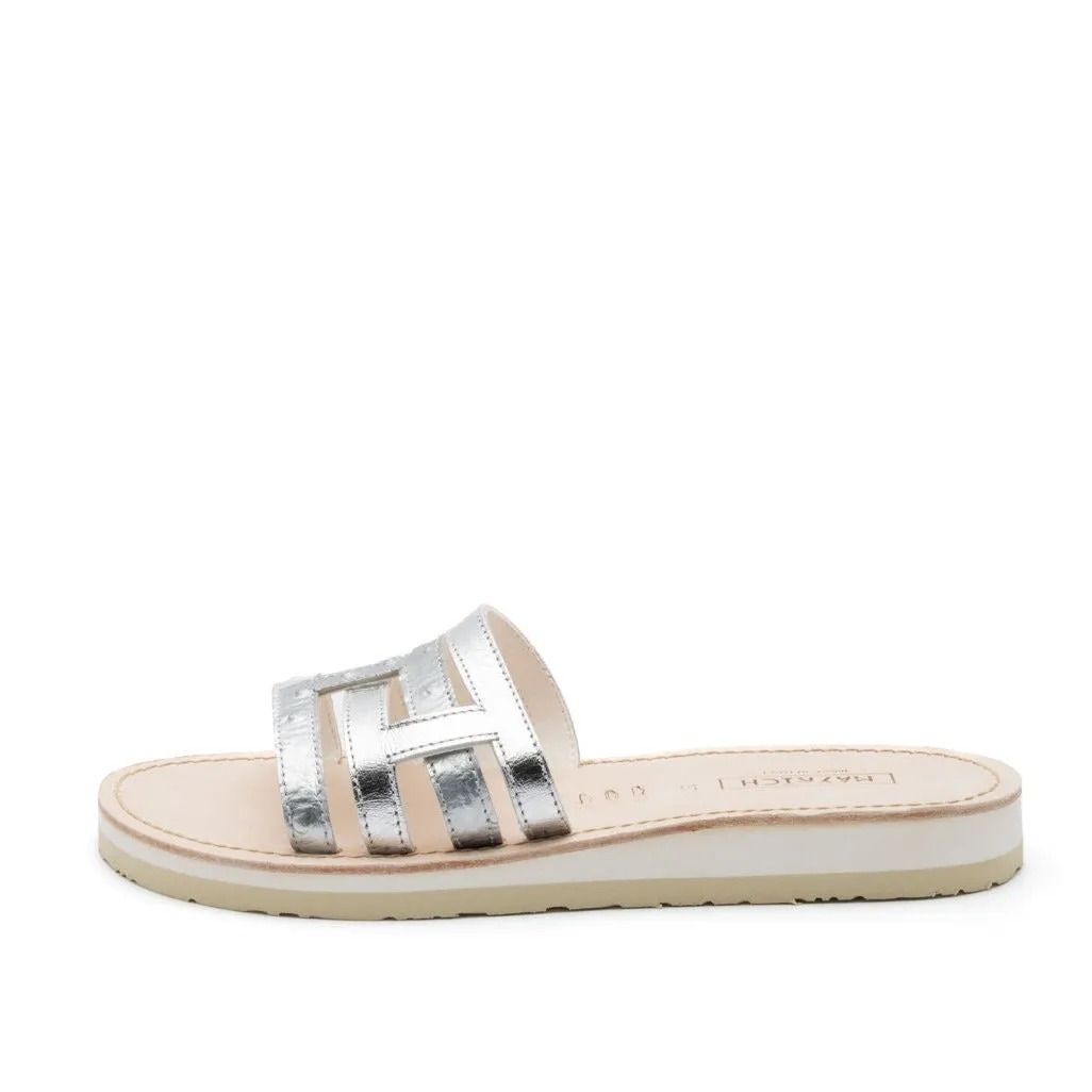 PIA Mayrich Silver strappy slides