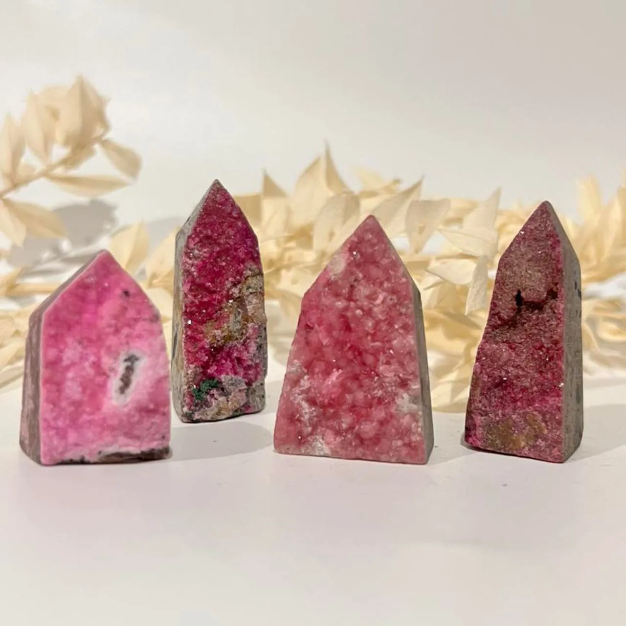 Pink Cobalt Calcite Crystal Tower Point Generator
