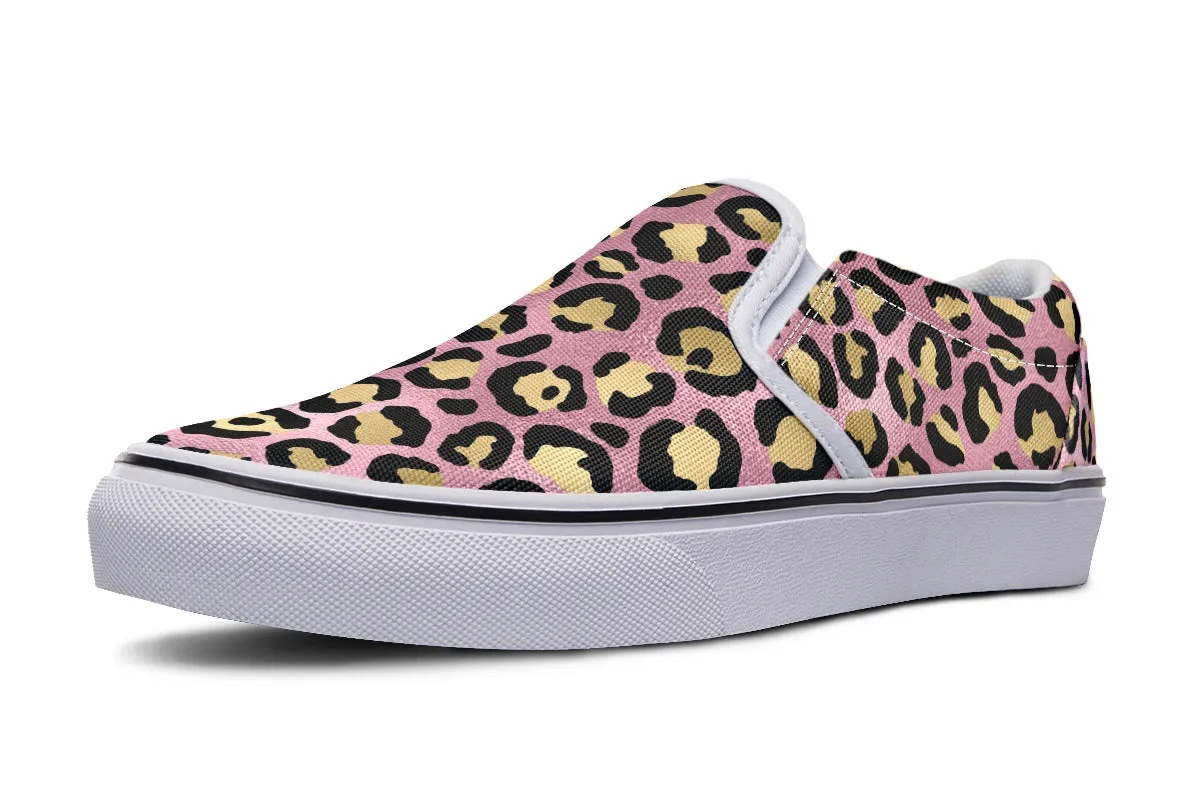 Pink Leopard Slip Ons