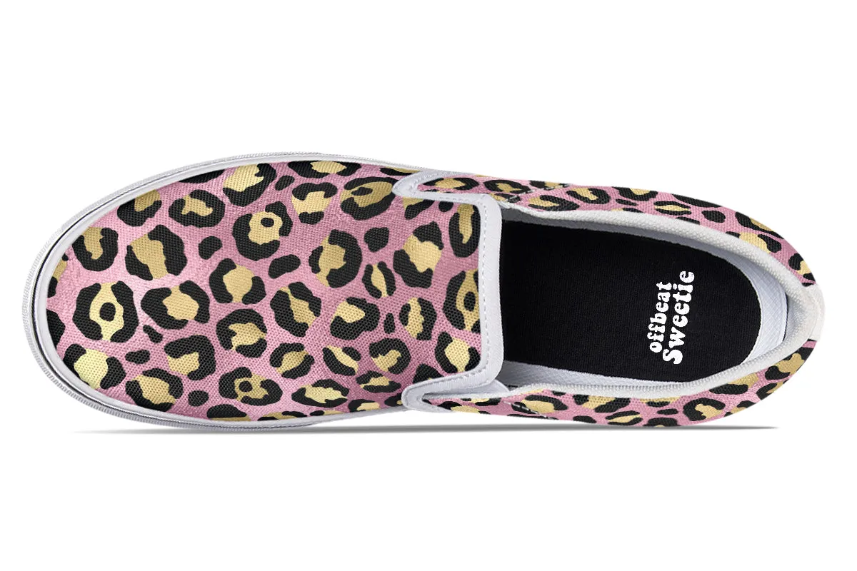 Pink Leopard Slip Ons