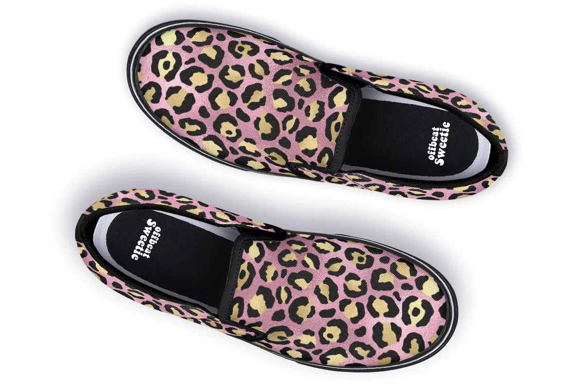 Pink Leopard Slip Ons