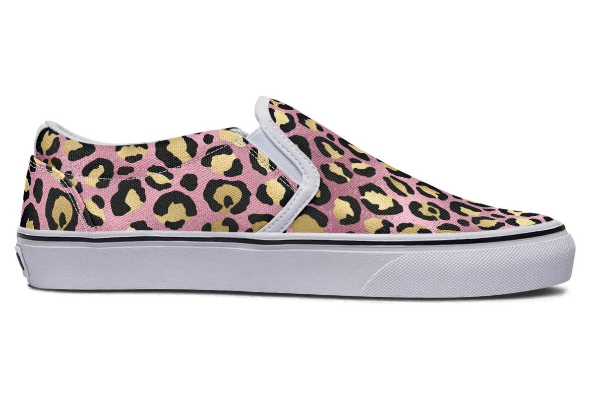 Pink Leopard Slip Ons