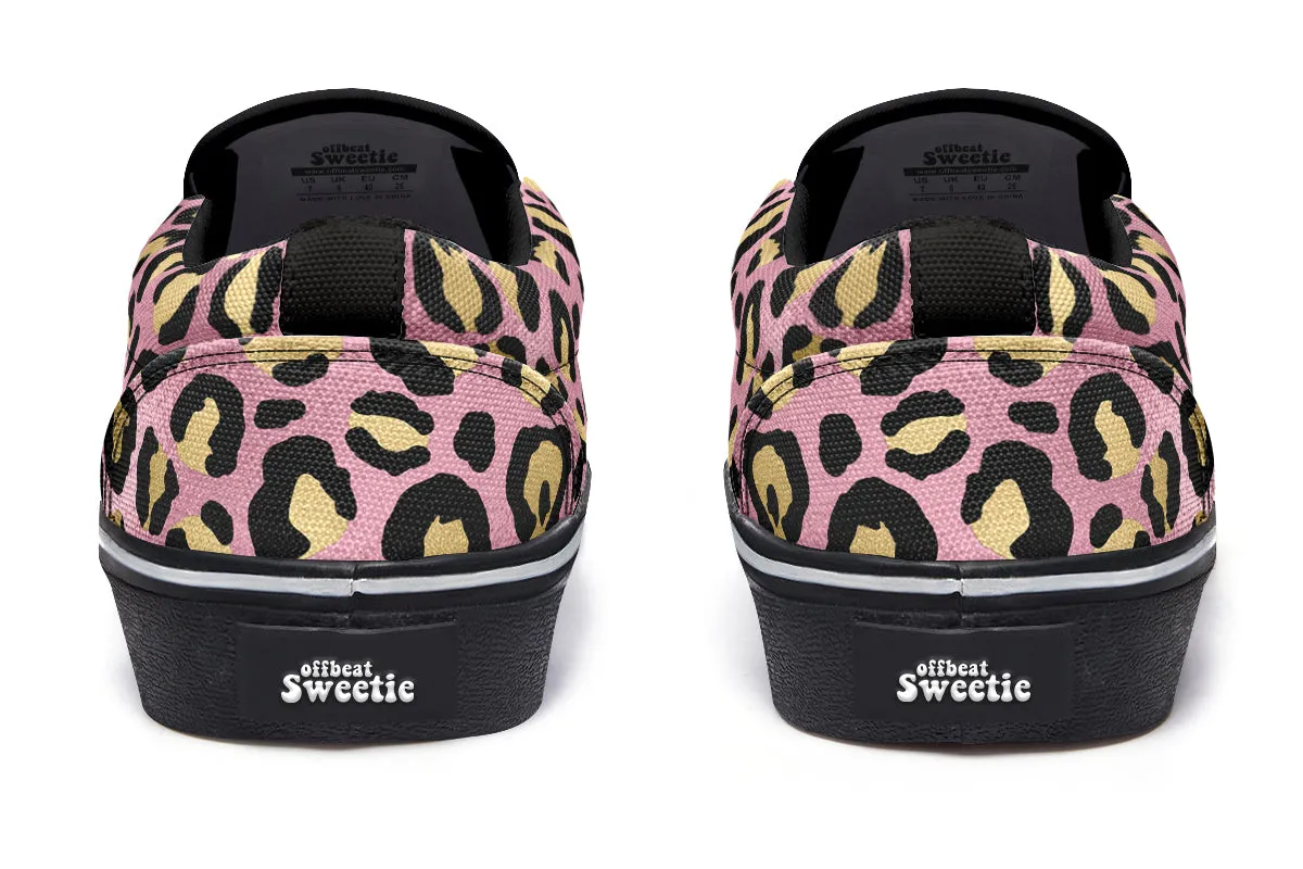 Pink Leopard Slip Ons