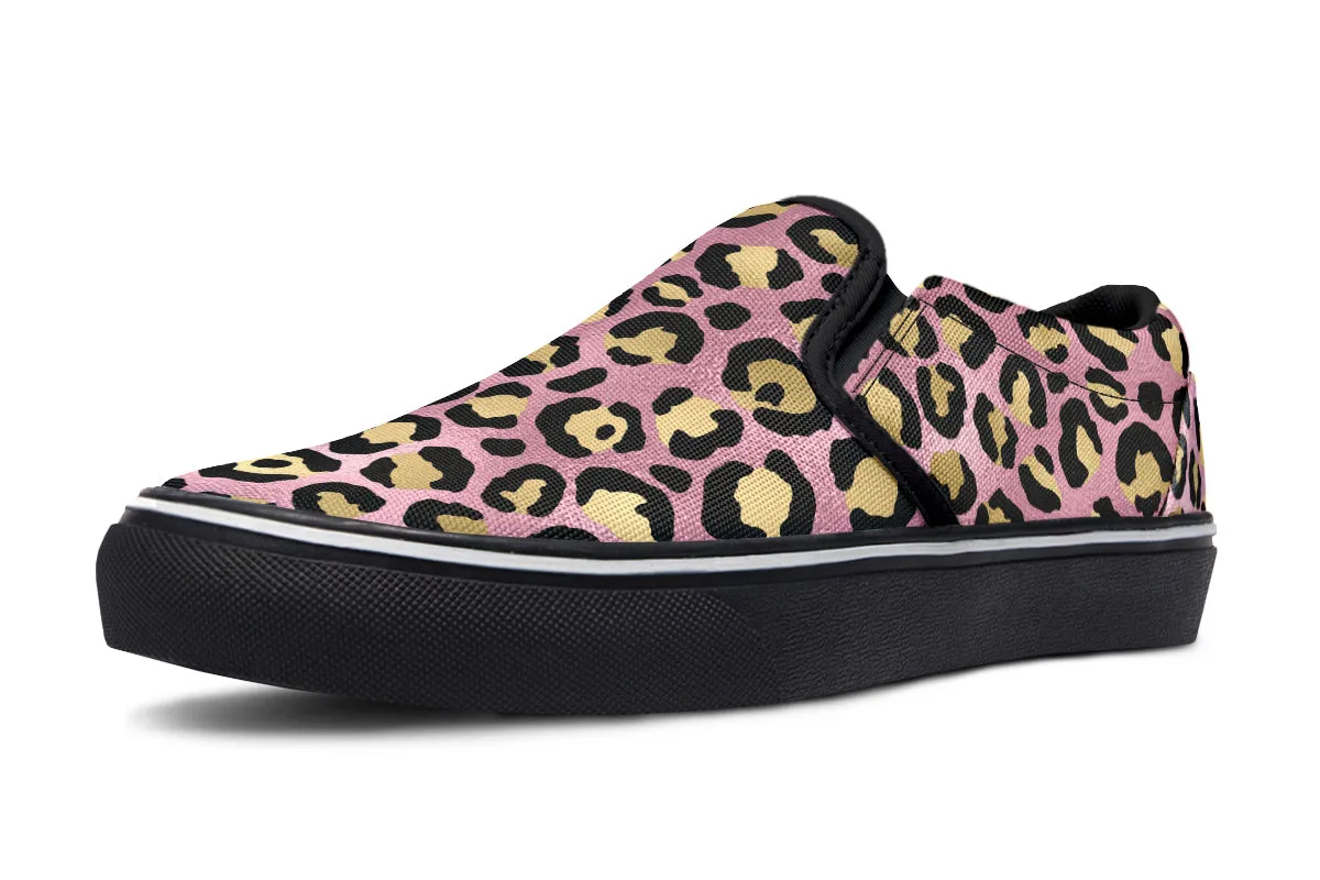 Pink Leopard Slip Ons
