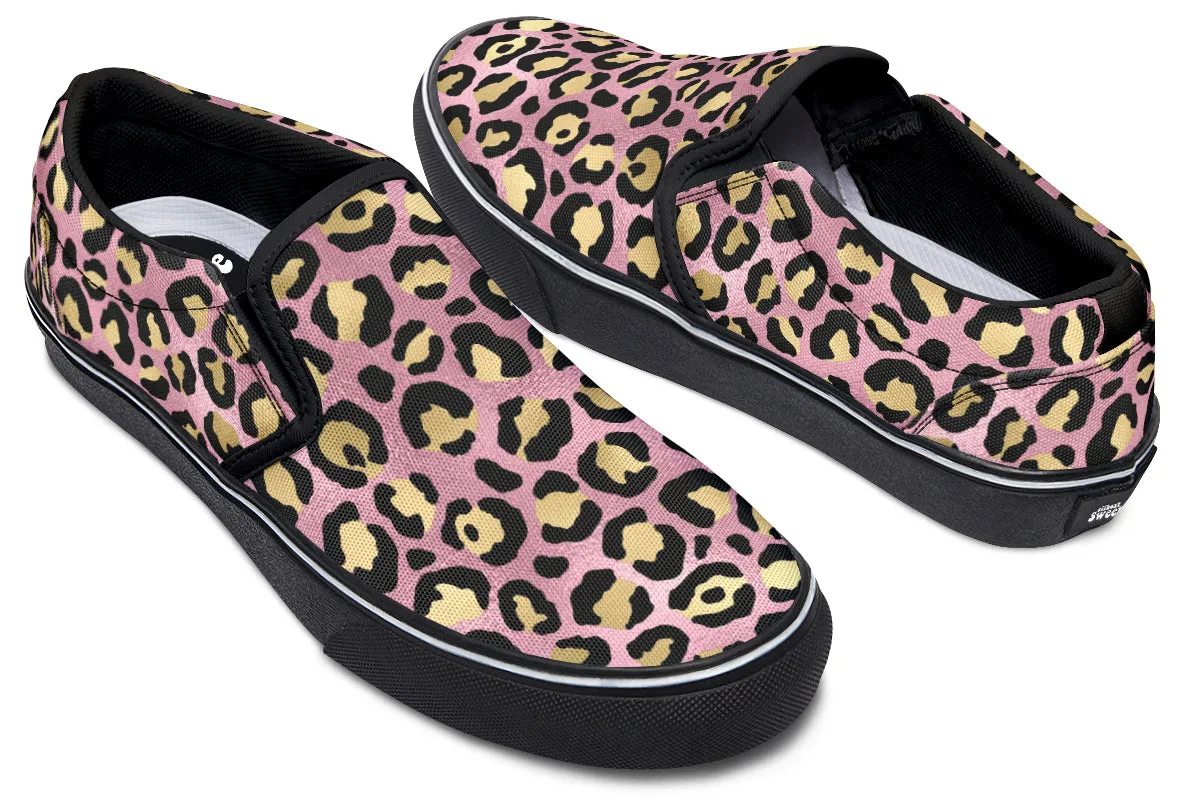 Pink Leopard Slip Ons