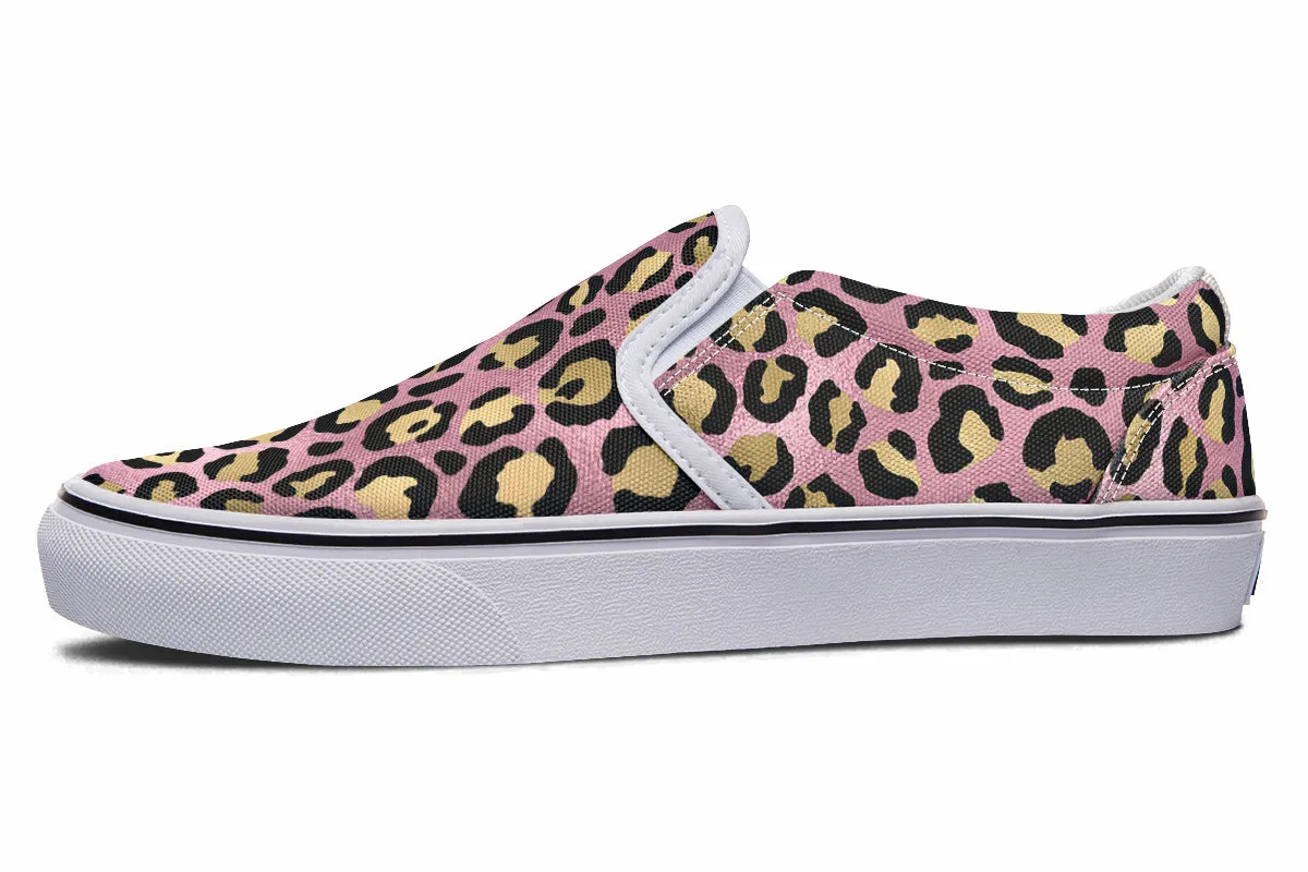 Pink Leopard Slip Ons