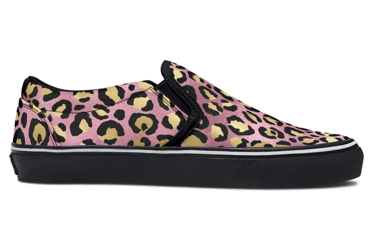 Pink Leopard Slip Ons
