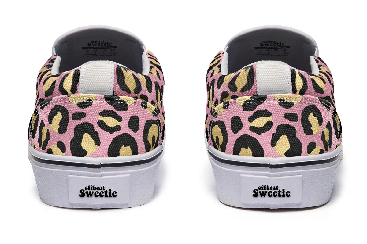 Pink Leopard Slip Ons