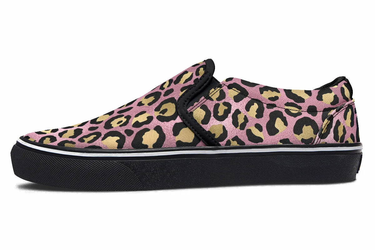 Pink Leopard Slip Ons