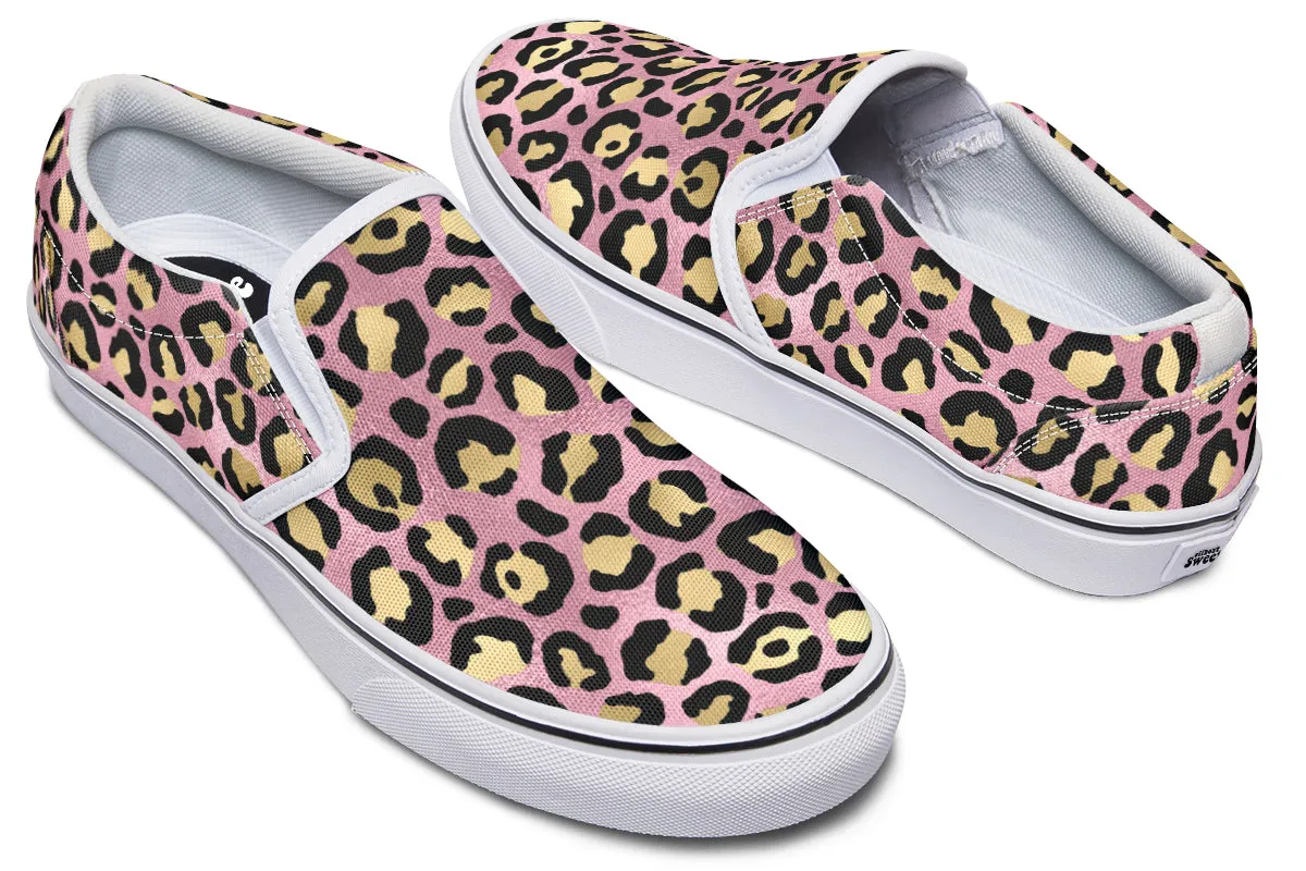 Pink Leopard Slip Ons