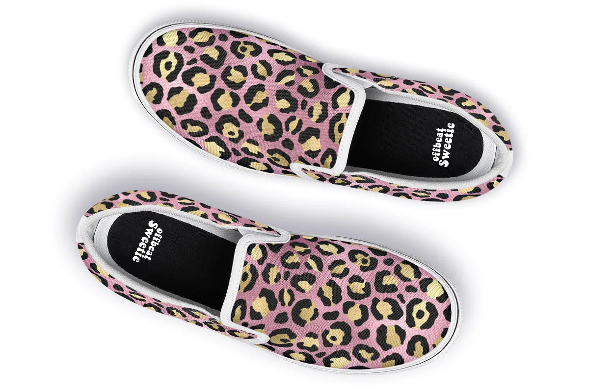 Pink Leopard Slip Ons