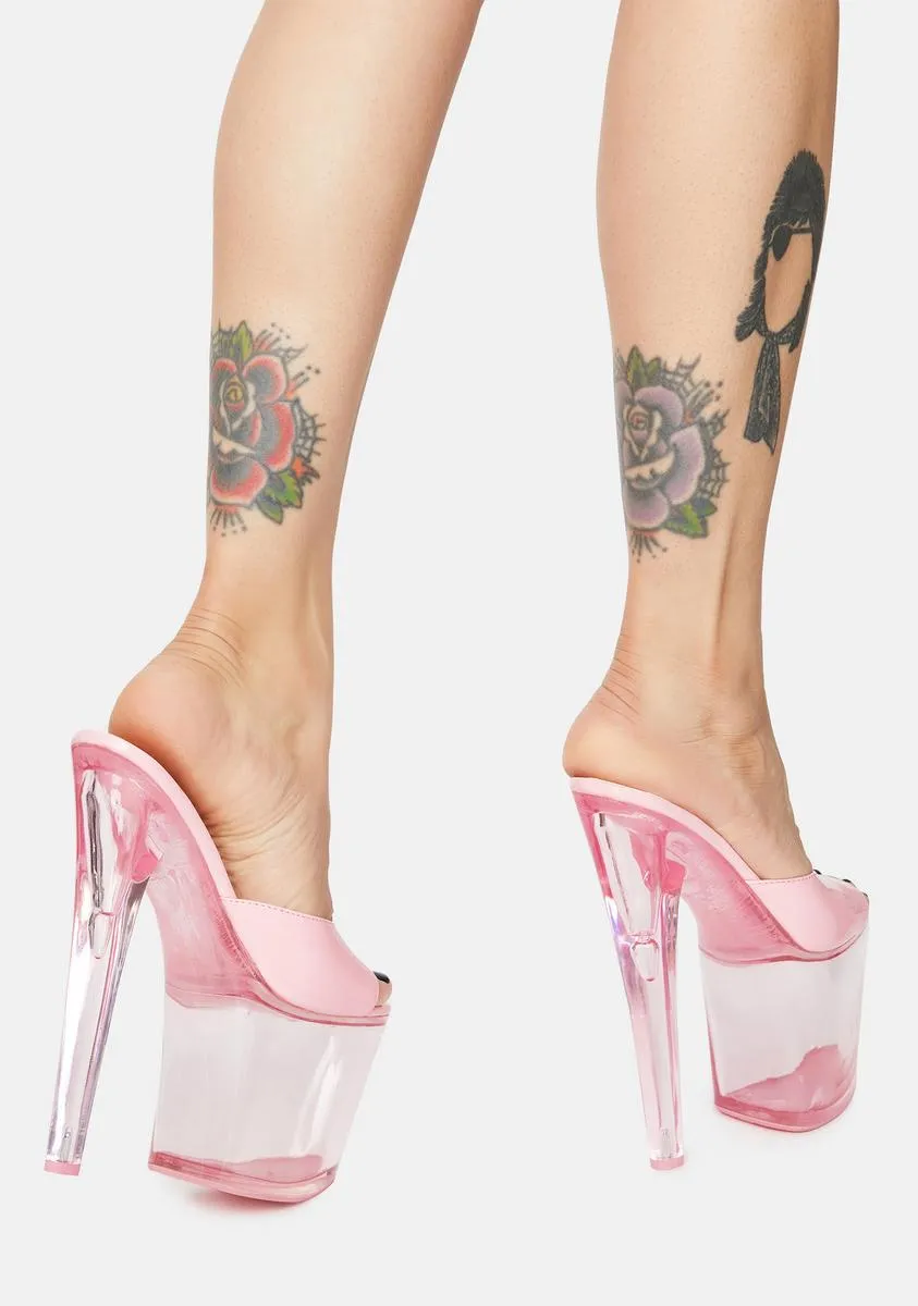 Pink Sasha Clear Platform Heels