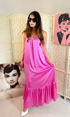 Pink Trapeze Maxi Dress
