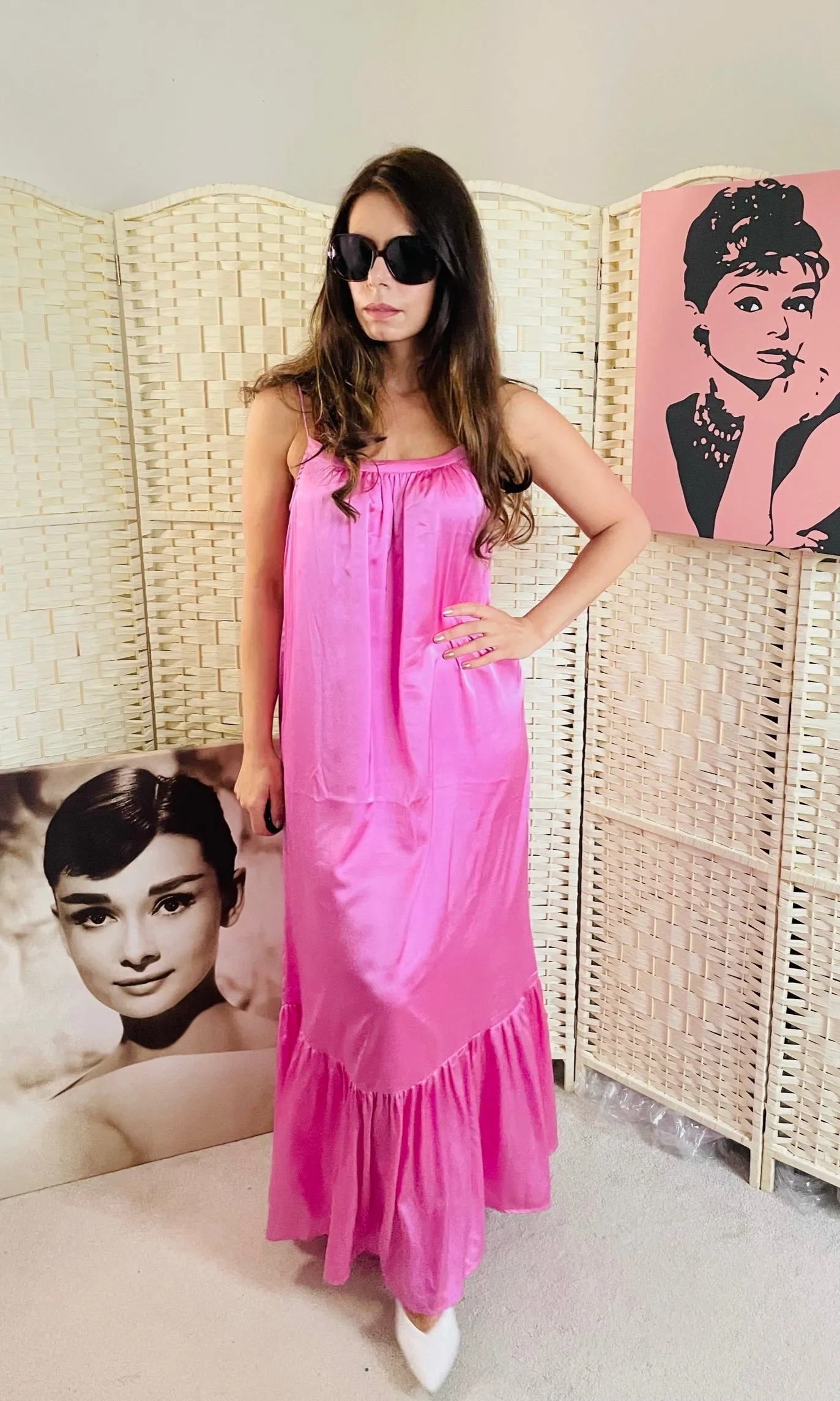 Pink Trapeze Maxi Dress