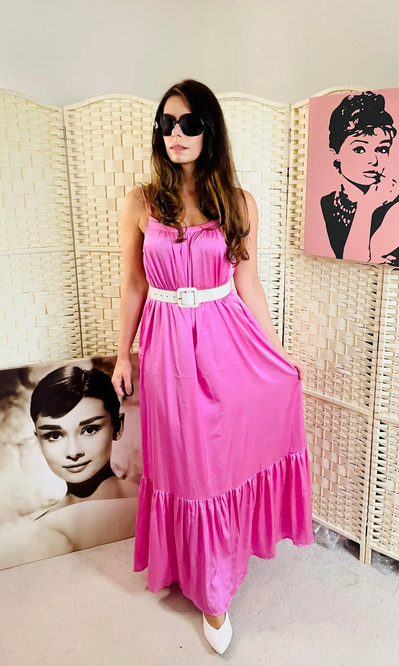 Pink Trapeze Maxi Dress