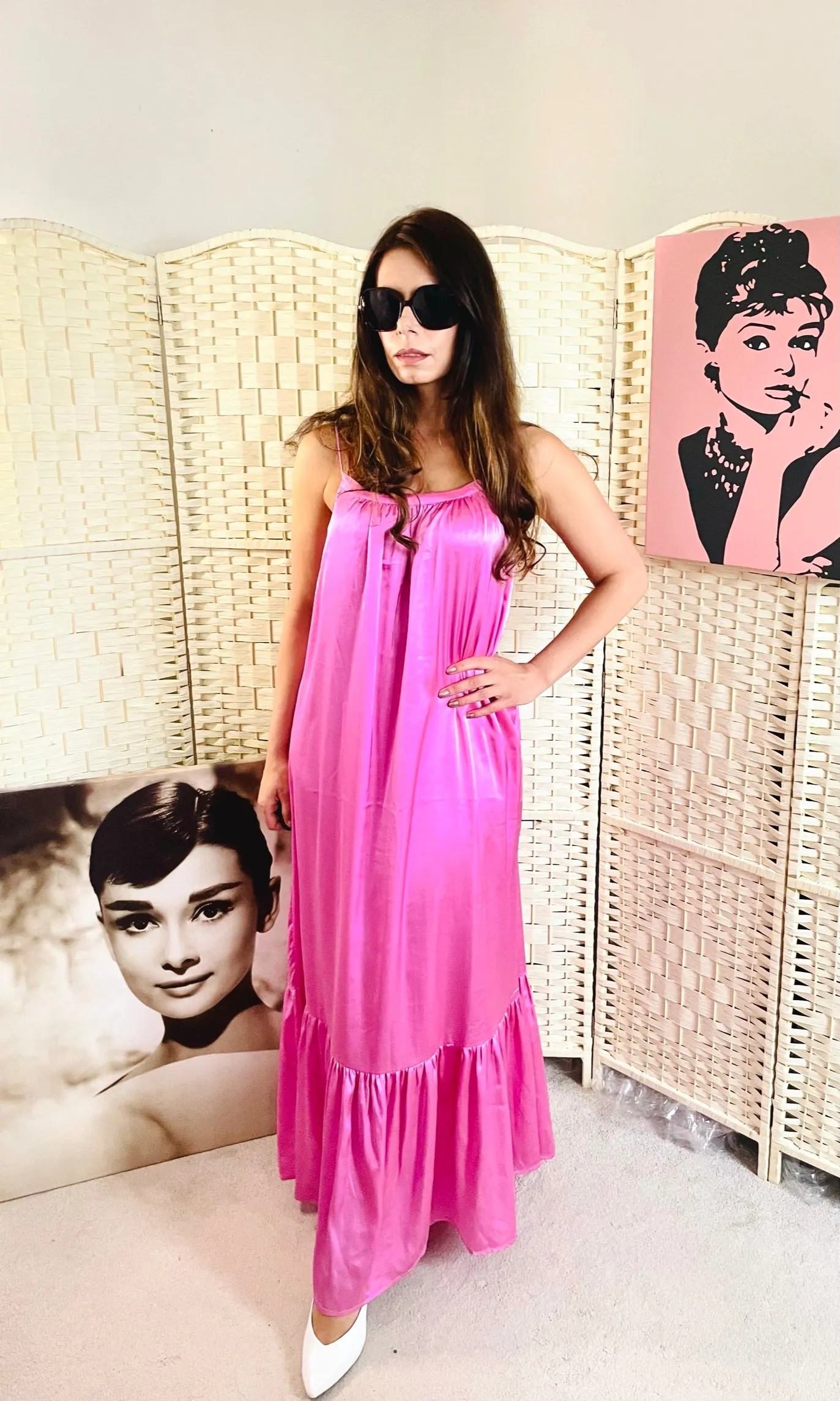 Pink Trapeze Maxi Dress