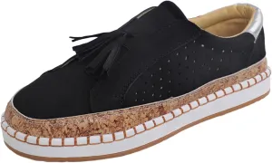 Platform Loafers for Women Walking Shoes Fashion Slip On Sneakers Comfortable Tassel Casual Work Shoes Chunky Loafer