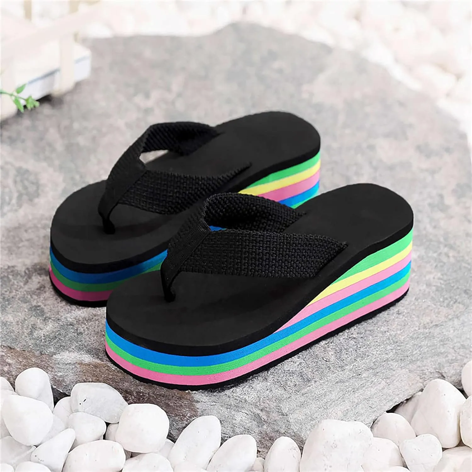 Platform Sandals Women Slip Resistant Cork Wedge Espadrille Slides with Ankle Strap and Breathable Open Toe Comfortable Orthopedic Sandal Beach Dressy Flip Flops for Wide Toe 2025 Spring