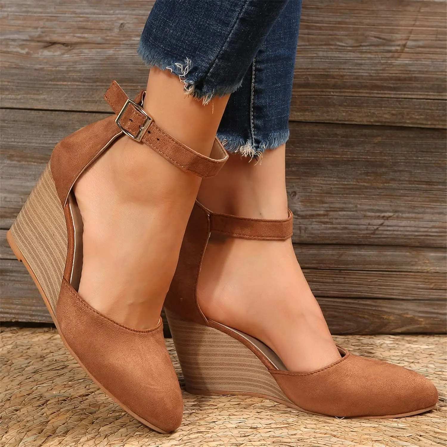 Platform Sandals Women Wedge Backstrap Cork Sole Casual Summer Slides Non-Slip Rubber Outsole 2025 Spring and Summer Vacation