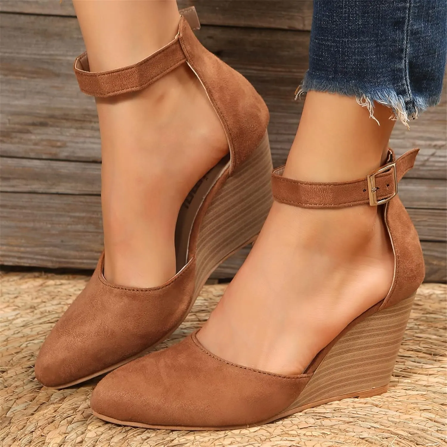 Platform Sandals Women Wedge Backstrap Cork Sole Casual Summer Slides Non-Slip Rubber Outsole 2025 Spring and Summer Vacation