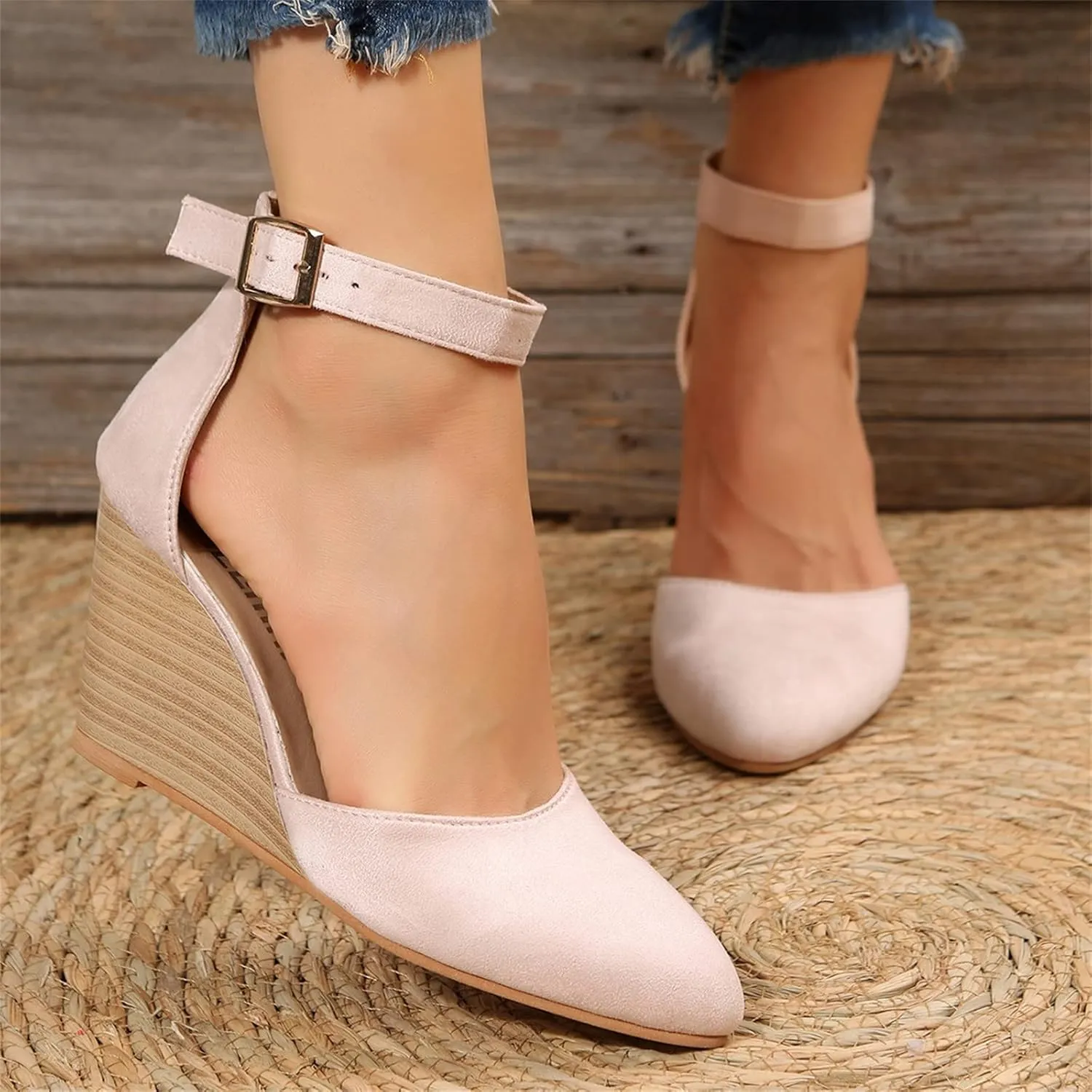 Platform Sandals Women Wedge Backstrap Cork Sole Casual Summer Slides Non-Slip Rubber Outsole 2025 Spring and Summer Vacation