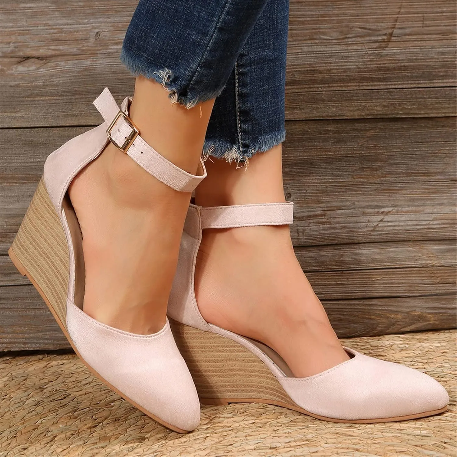 Platform Sandals Women Wedge Backstrap Cork Sole Casual Summer Slides Non-Slip Rubber Outsole 2025 Spring and Summer Vacation