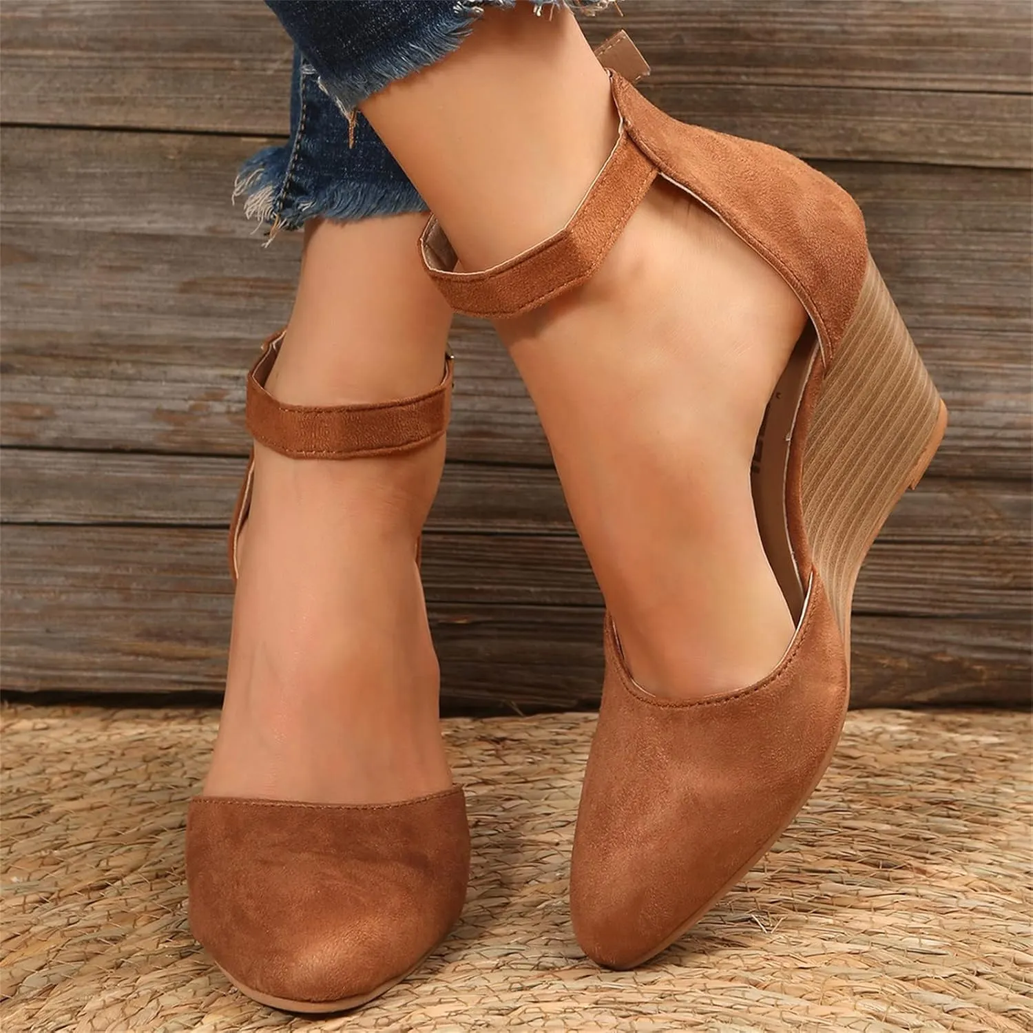 Platform Sandals Women Wedge Backstrap Cork Sole Casual Summer Slides Non-Slip Rubber Outsole 2025 Spring and Summer Vacation