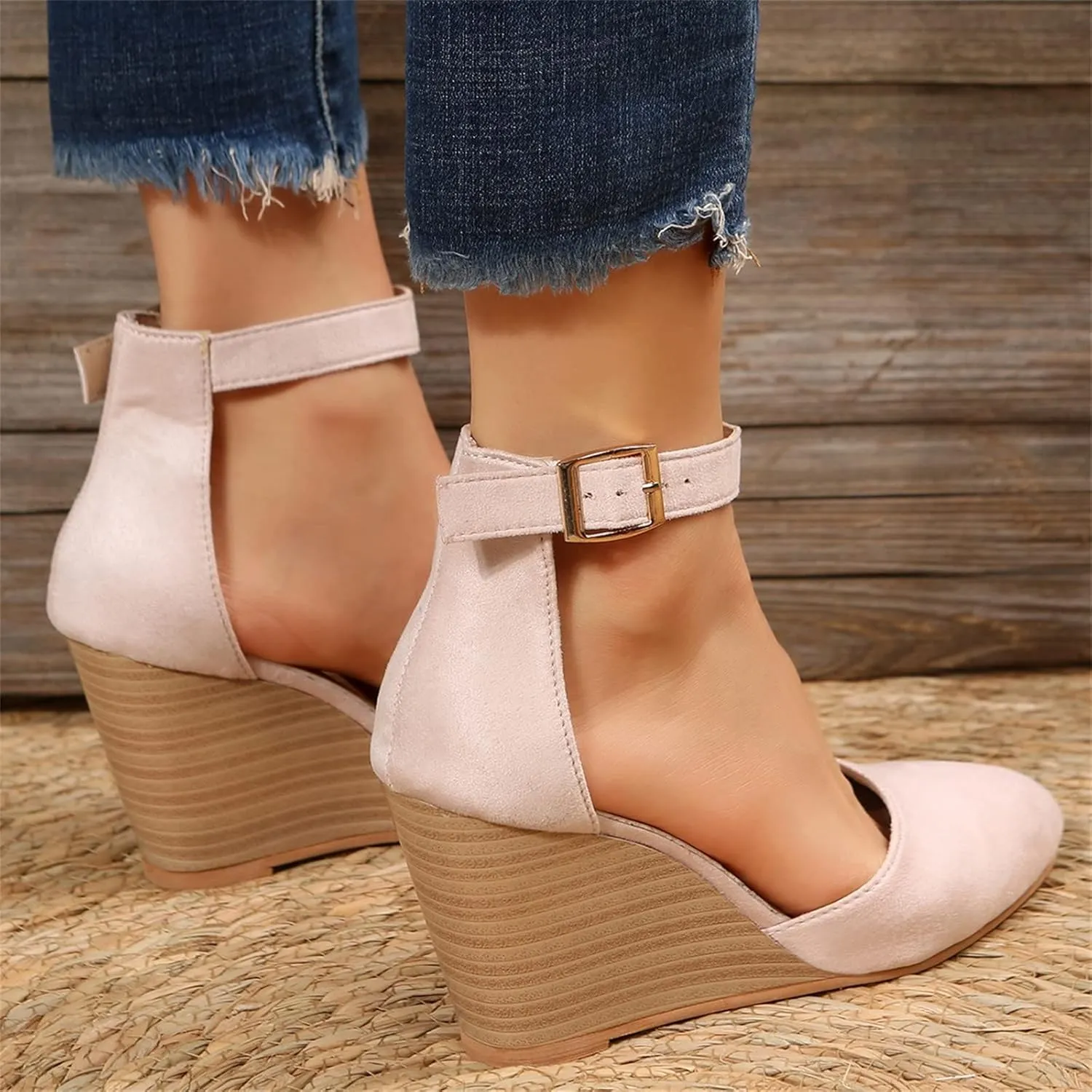 Platform Sandals Women Wedge Backstrap Cork Sole Casual Summer Slides Non-Slip Rubber Outsole 2025 Spring and Summer Vacation