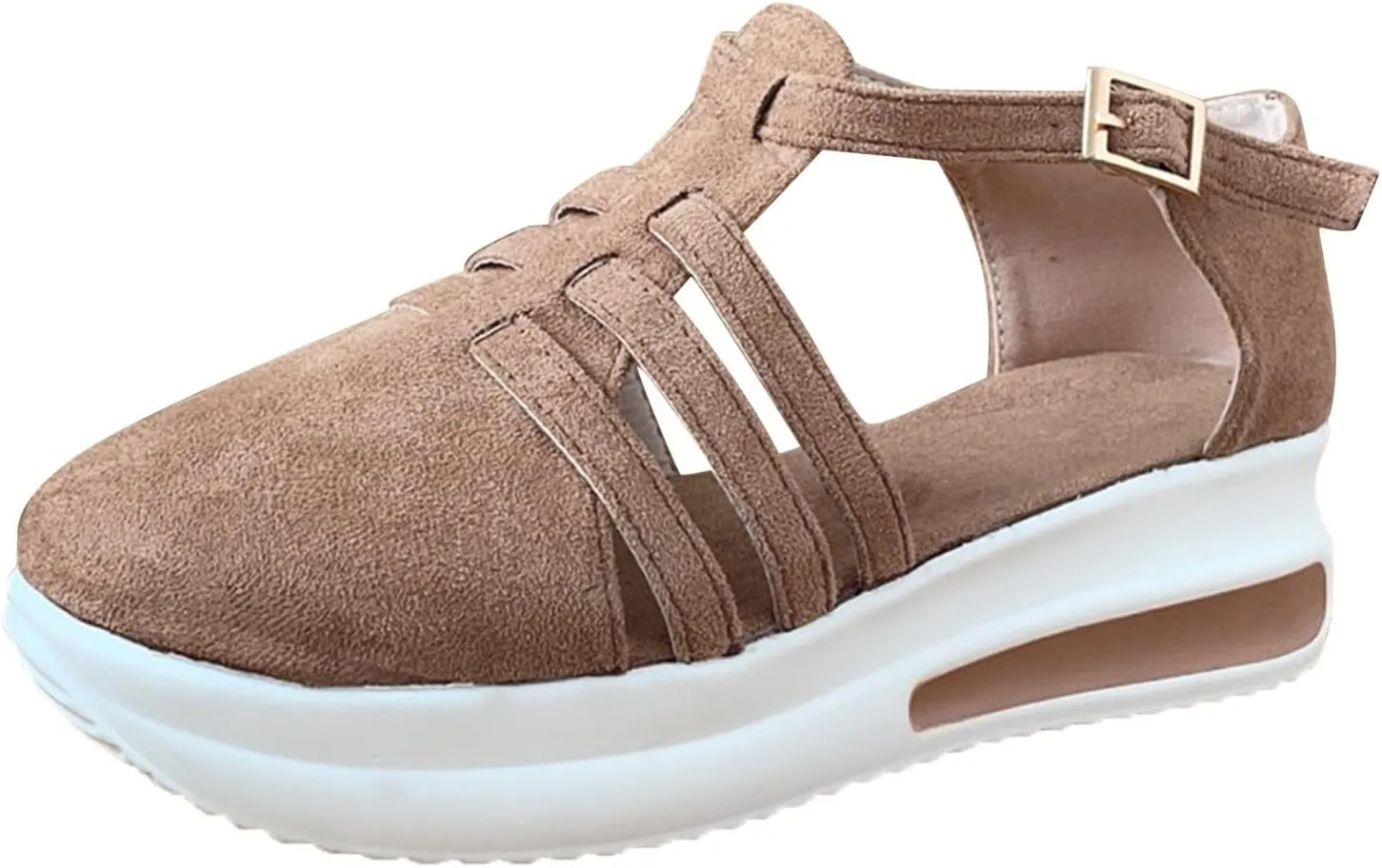 Platform Sandals Women Wedge Cork Platform Adjustable Buckle Straps Casual Beach Sandals Slip-Resistant Sole 2025 Spring and Summer Vacation