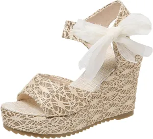 Platform Sandals Women Wedge Cork Platform Adjustable Buckle Straps Casual Beach Sandals Slip-Resistant Sole 2025 Spring and Summer Vacation