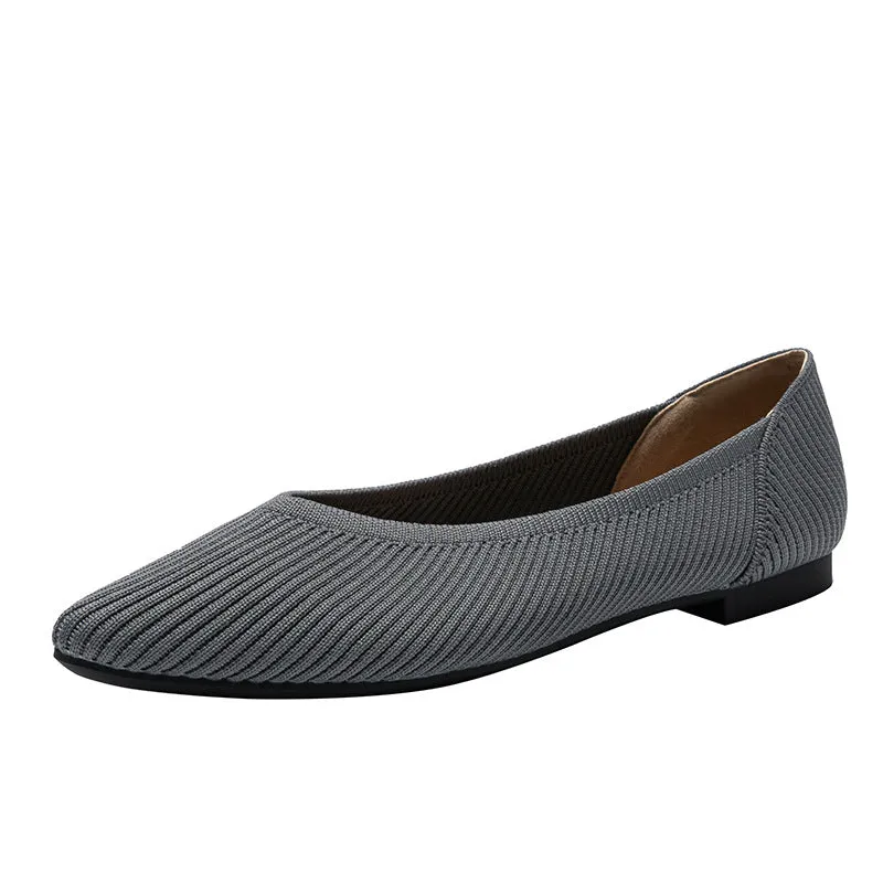 Pointed Shallow Mouth Flat Sole Shoes Women's Casual Large Size Boat Shoes Commuter Shoes