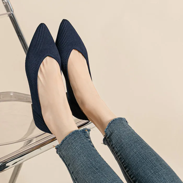 Pointed Shallow Mouth Flat Sole Shoes Women's Casual Large Size Boat Shoes Commuter Shoes