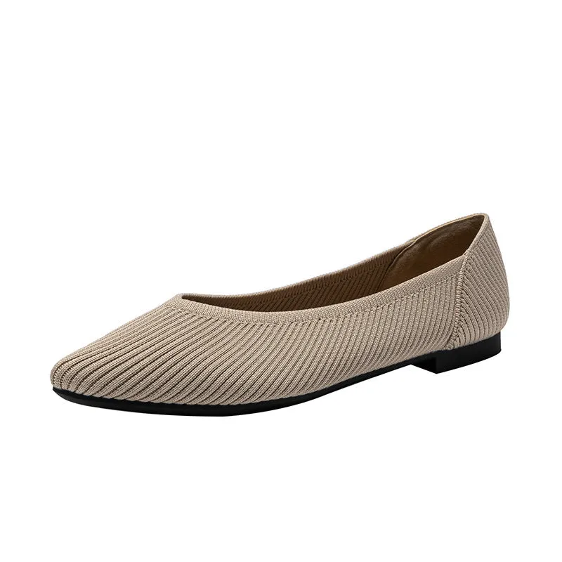 Pointed Shallow Mouth Flat Sole Shoes Women's Casual Large Size Boat Shoes Commuter Shoes