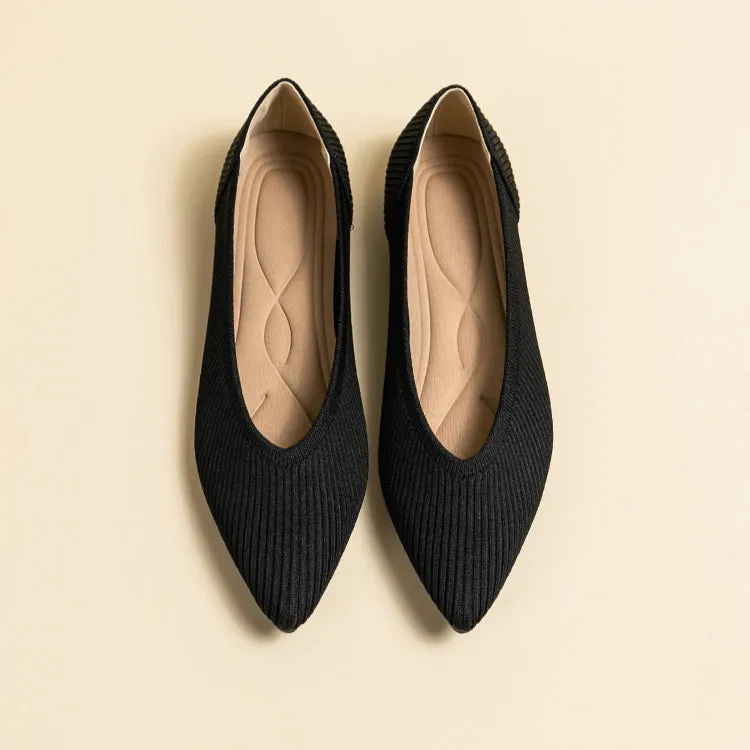 Pointed Shallow Mouth Flat Sole Shoes Women's Casual Large Size Boat Shoes Commuter Shoes